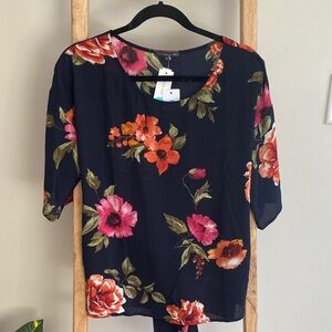 West Kei Black Floral Blouse